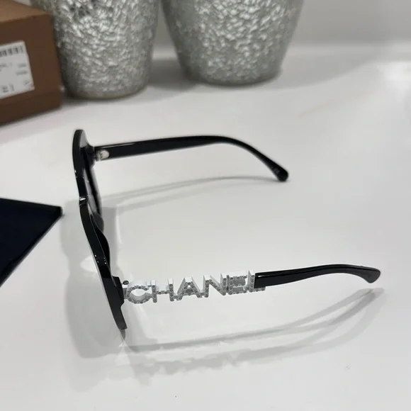 CHANEL | Accessories | Chanel Black Semirimless Sunglasses  display picture 1